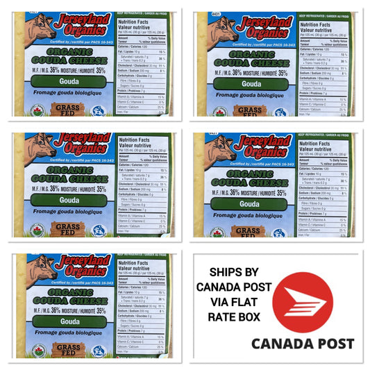 (Jerseyland Organics) - Raw Milk Organic Grass-Fed Gouda Cheese + Canada Postage