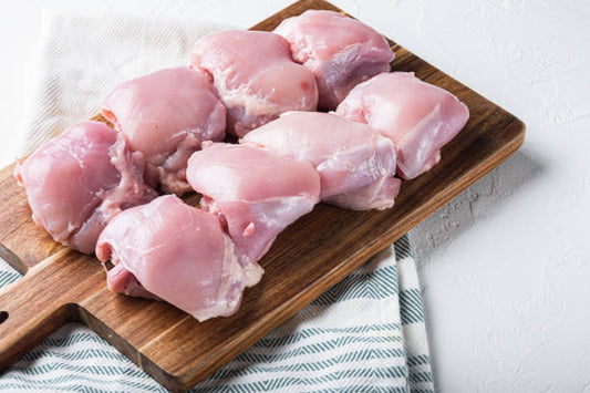 Chicken Thighs - Boneless & Skinless  (Certified Organic, 100% Pastured & Free Range, No GMO, No Antibiotics, BC)