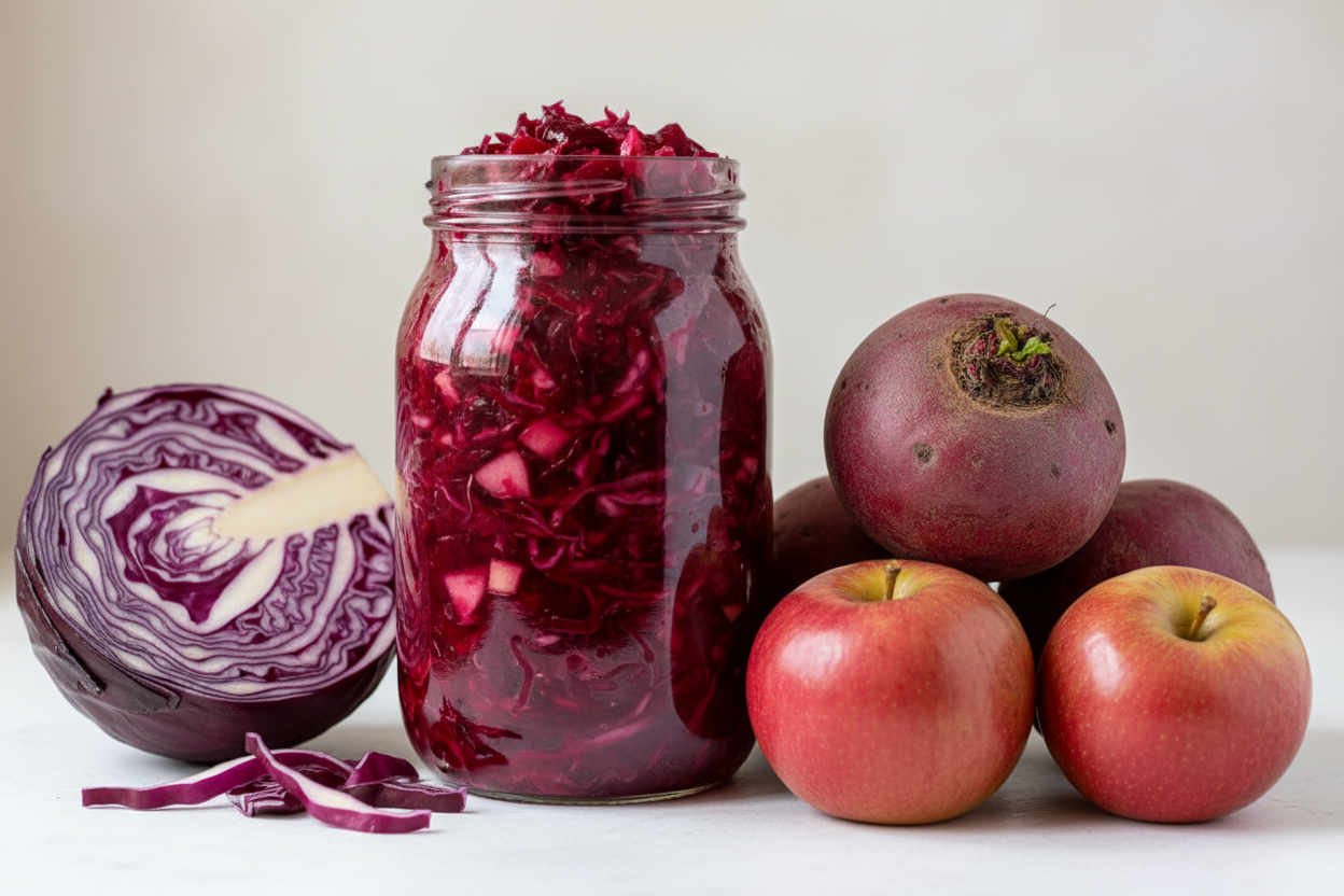 HOTRO Ruby Kraut — Red Cabbage, Beet & Apple Sauerkraut (House-Made)