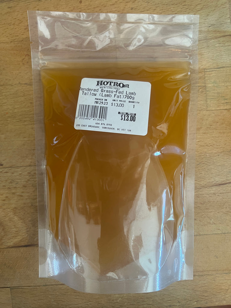 Rendered GrassFed Lamb Tallow (Lamb Fat) 700g Local Meat Vancouver
