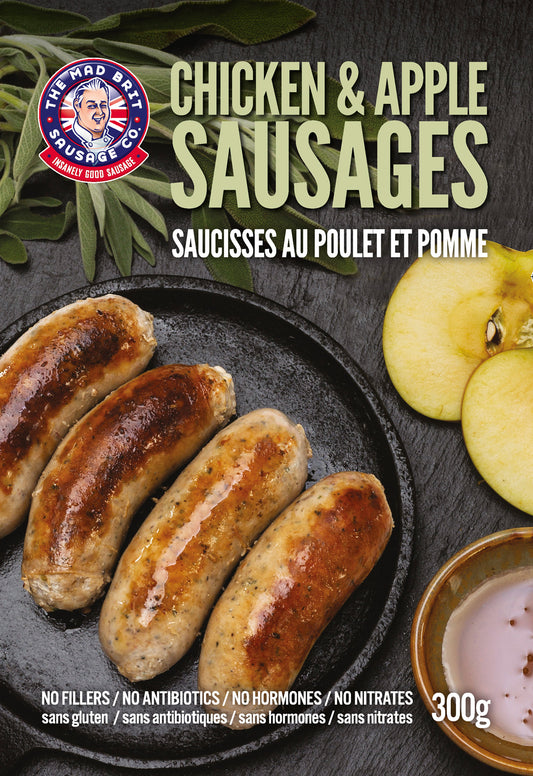 Mad Brit Sausage Co. - Chicken and Apple Sausages (Contains Pork)