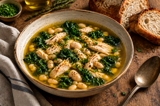 Chicken, White Bean & Kale Soup with Bone Broth