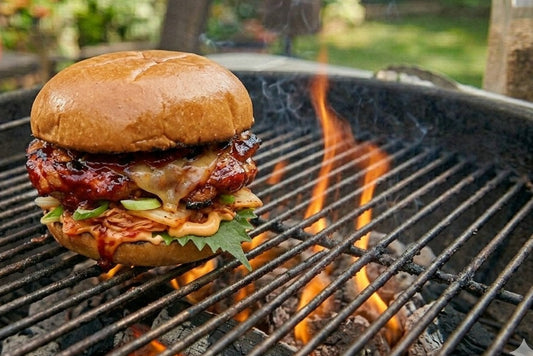 Spicy Kimchi Korean Chicken Burgers
