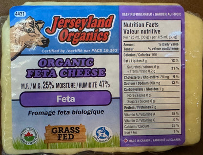 (Jerseyland Organics) - Raw Milk Organic Grass-Fed Feta Cheese + Canada Postage