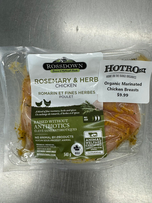ROSEMARY & HERB CHICKEN BREAST (Rossdown Farm) Certified Organic/No Hormones/No Antibiotics