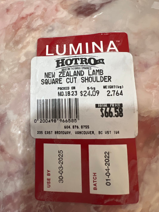Lamb Shoulder Roast (New Zealand, Lumina) Organic, Grass Fed