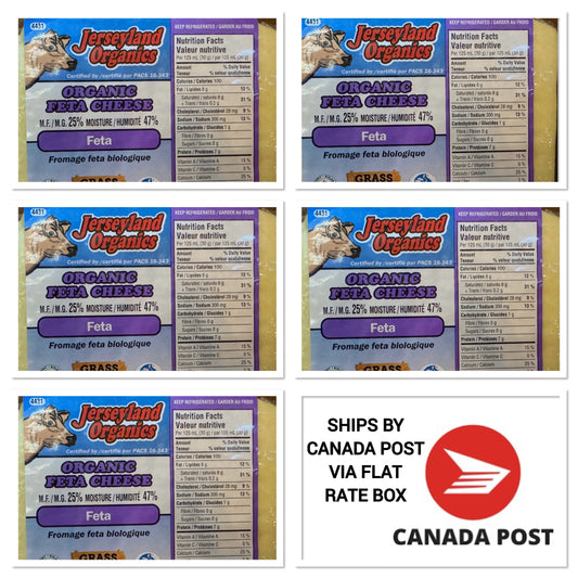(Jerseyland Organics) - Raw Milk Organic Grass-Fed Feta Cheese + Canada Postage