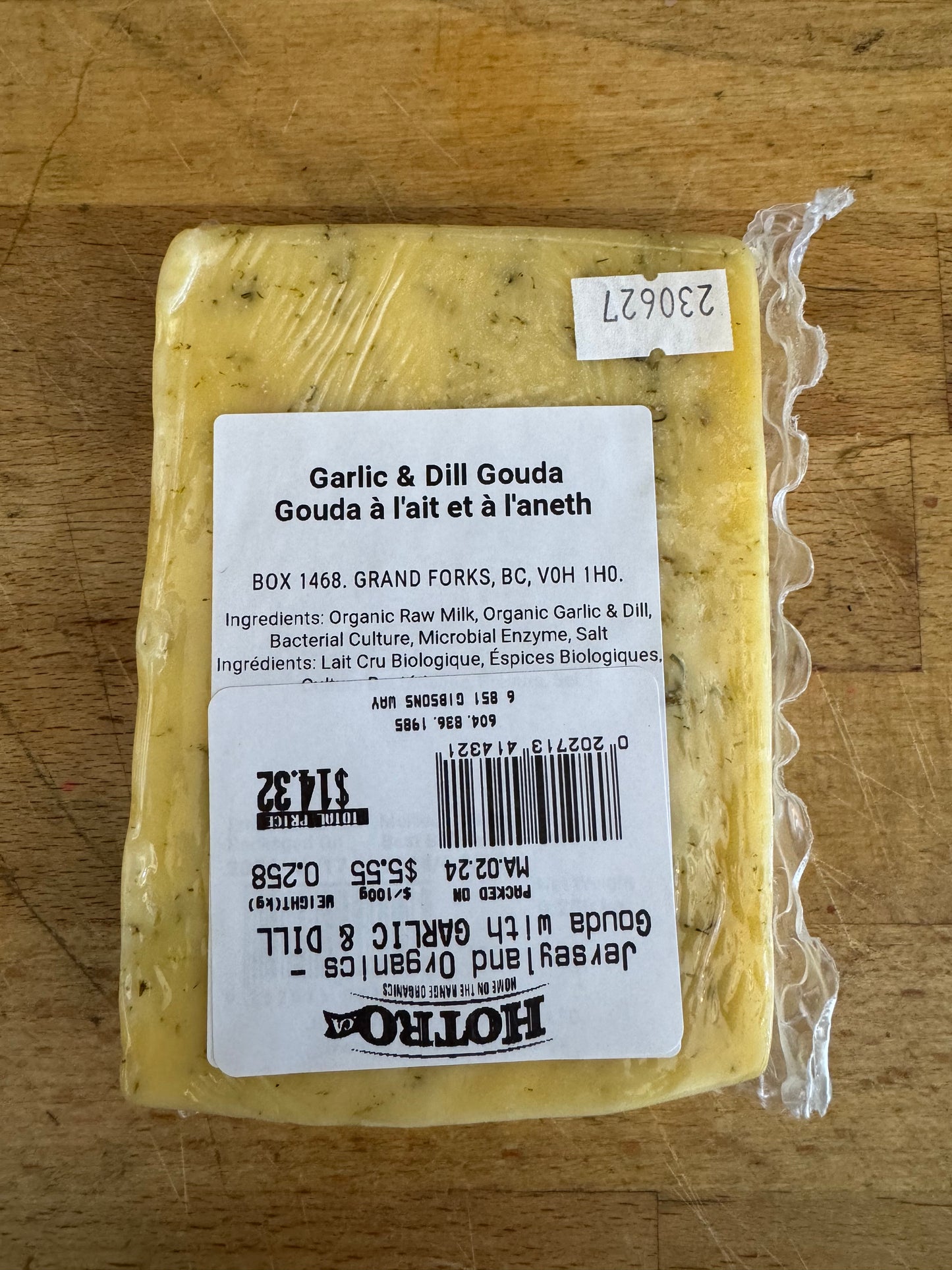 Gouda with Garlic & Dill Cheese (Jerseyland Organics) - Raw Milk Organic Grass-Fed