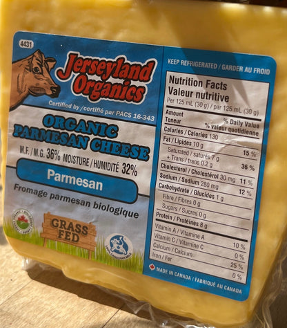 (Jerseyland Organics) - Raw Milk Organic Grass-Fed Parmesan Cheese + Canada Postage