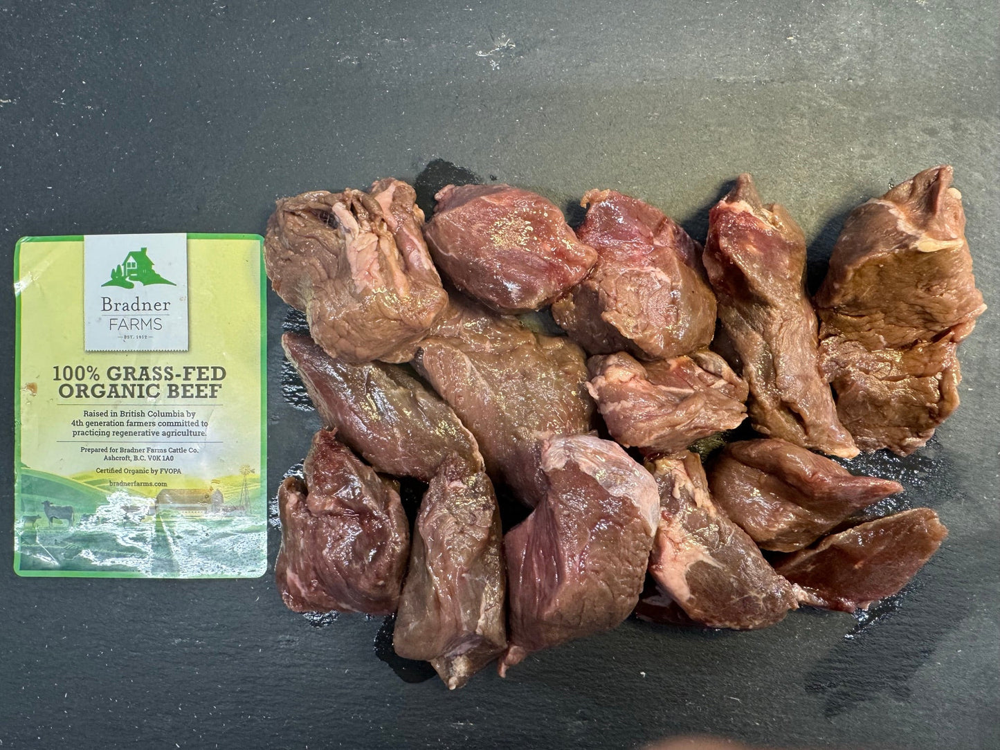 Bradner Farms Beef Stew Meat (Certified Organic, 100% Grass-Fed & Finished BC)
