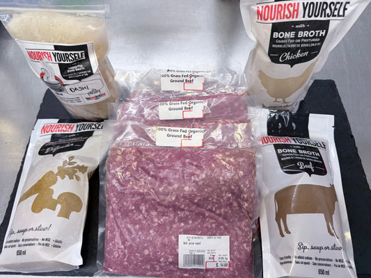Soup Season Starter — 4 Bone Broths + 5 lb Organic Grass-Fed Ground Beef
