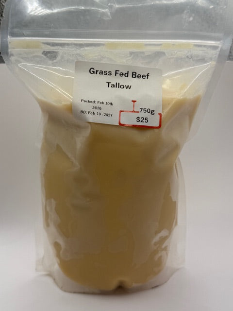 Grass Fed/Finished Beef Tallow (Rendered Beef Fat) 750g