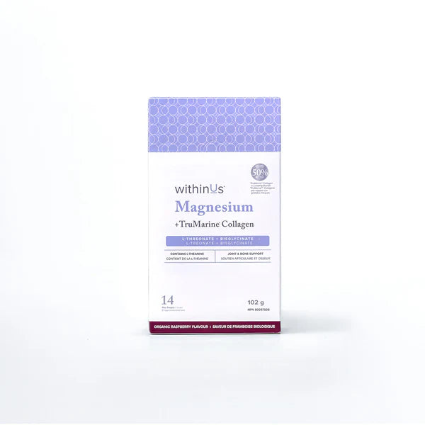 Magnesium + TruMarine® Collagen Box RASPBERRY - 14 Stick Packs