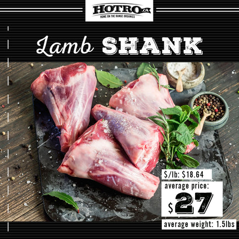 Grass Fed Local Lamb Shanks (2-pack) - 1.5lbs (may vary) DEPOSIT $27