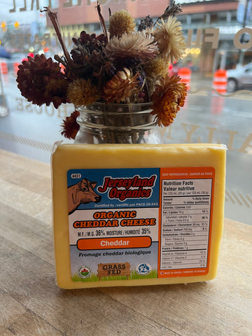 Jerseyland Organics - Raw Milk Organic Grass-Fed Cheddar Cheese Avg. Weight 270g