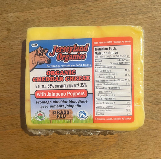 JALAPEÑO Cheddar Cheese (Jerseyland Organics) - Raw Milk Organic Grass-Fed