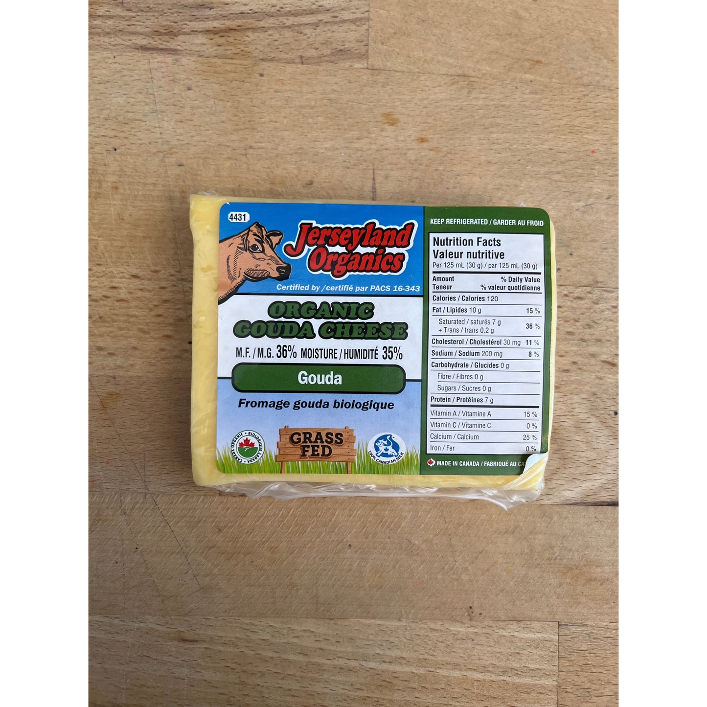 Gouda Cheese (Jerseyland Organics) - Raw Milk Organic Grass-Fed