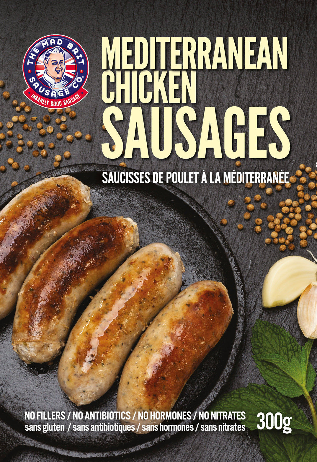 Mad Brit Sausage Co. - Mediterranean Chicken Sausages (Contains Pork)